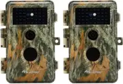 2 Pack 48MP 1296P Game Trail Camera No Glow Night Vision Waterproof Cameras