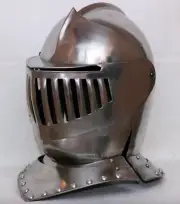 Medieval steel Closed Helmet Knight Warrior Bettle Helmet 16GA Steel Armor