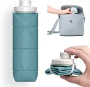 Collapsible Water Bottles Leak-Proof Valve Reusable BPA Free Silicone Foldable T