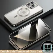 360 FULL BODY Magnetic Case For iPhone 15 14 12 13 Pro Max Tempered Glass Cover