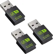 Mellisso 3X USB WiFi Bluetooth Adapter, 600Mbps Dual Band Wireless Network External Receiver,WiFi Dongle for PC/Laptop/Desktop