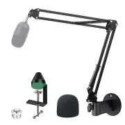 Razer Seiren Mini Boom Arm Mic Stand with Pop Filter, Mic Wall Mount and Heav...