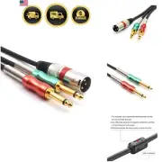 XLR to 635mm Microphone Cable Dual Mono Male to XLR 6ft 2M Audio Splitter