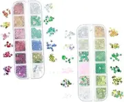 Ipetboom Shaped Nail Sequins Patrick's Day Decor Easy DIY Manicure Glittering Eye Makeup 2 Pack