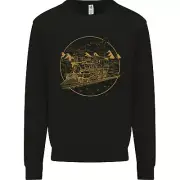Gold Locomotive Steam Engine Train Spotter Mens Sweatshirt Jumper