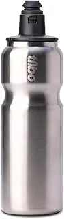 tiibo Vacuum Insulated Stainless Steel Bike Drink Bottle, Double Wall, No-Squeeze, Fast Flow Sport Nozzle, Designed for Cycling, Biking, Fitness & Sports, Fits Most Bike Cages (Brushed, 17OZ)