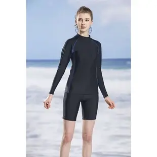 【泳之美】休閒運動款女生專用長袖上衣可放罩杯泳裝S-XL  No.111台灣製造
