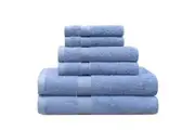 LINENOVA 550gsm Cotton Bathroom Towel Set - Blue suede 6 pcs
