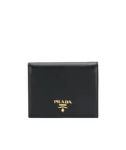 Prada Logo Plaque Wallet One size Black