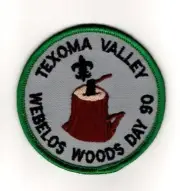 Texoma Valley Council Sherman Texas, 1990 Webelos Woods Patch