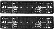 Plate Holder 2PCs Carbon Style Black License Plate Frame Auto Accessory Waterproof Holder with Mounting License Plate(Carbon Fiber Pattern)