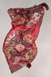 Merlot Embellished Wool Scarf