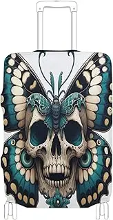 [Joisal] Butterfly Shaped Skull Suitcase Protector Cover Tsa Approved Fit 18-32 Inch Suitcase Identifiers, Butterfly Shaped Skull, M 22-24 in