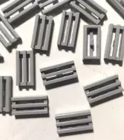 LEGO 50 New Pieces Medium Stone Grey 1x2 Radiator Grille (2412/4211350)