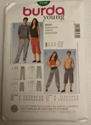 Burda Young 7230 Sewing Pattern Multi-size Unisex Track Pants for Teens