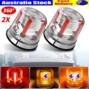 2X LED Beacon Flashing Strobe Lights Rotating Emergency Warning Lamp 12V 24V