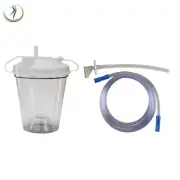 Suction Canister 800 mL Turret Lid Float Valve & Suction Hose Plastic Graduated