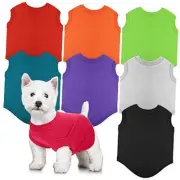8 Pcs Dog Shirts Pet Puppy Blank Clothes Soft Dog T-Shirt Breathable Plain L