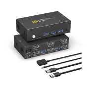 8K KVM Switch Dual Monitor with USB3.0 Ports for 2 PCs Share USB Devices, HDM...