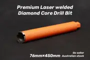 Premium Laser welded Diamond Core Drill Bit 76mm x 450mm 1-1/4" NUC