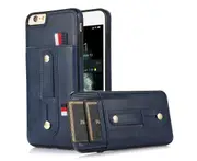 Hidden Card Slot Case for iPhone 6/6S, with Leather Loop Strap - Dark Blue