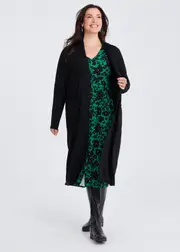 [Virtuelle] Taking Shape Longline Pocket Cardigan Size 18 in Black - Plus Size Women's Clothing Black