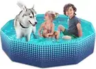 Jasonwell Foldable Dog Kiddie Pool - Hard Plastic Kids Paddling Pool Toddler Bab
