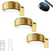 No Drill Picture Light, Leonneo Picture Lights, Topveden Lights for Wall with 3 Color Temps, Dimmable Painting Frame with Remote and Timer (Gold)