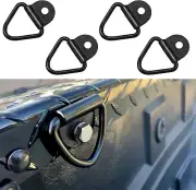 Cargo Tie-Down Anchors,4-Pack Black Steel V-Ring Bolton Trailer Cargo Tie Down,F