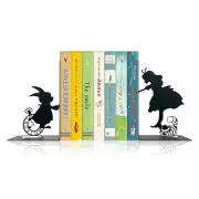Alice Decorative Bookends for Bookshelf – Metal Wonderland Bookends for Home,