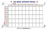 22 x 34 REUSABLE 50 BOX SQUARE BLOCK POOL BOX GRID SUPERBOWL SQUARES + PEN!