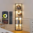 FENLO Corner Floor Lamp with Shelves, Dimmable LED Corner Shelf with Lights, ...