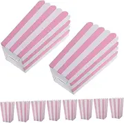 Anneome 24pcs Paper Popcorn Bucket Empty Popcorn Tins Popcorn Holders Cups Birthday Party Snack Decorations Popcorn Bowls Decorative Boxes Halloween Popcorn Bucket Snack Bowls Pink