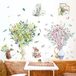【橘果設計】小花花瓶壁貼 花瓶裝飾貼 花卉壁貼 幼兒園裝飾 居家裝飾 DIY組合壁貼 花牆貼