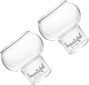 2pcs Yogurt Mousse Cup Bar Glasses Martini Cup Footed Pudding Cup Clear Dessert Bowl Glasses Clear Stemmed Glassware Coffee Containers Martini Goblets Cocktail Glasses Transparent