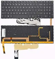 Laptop Keyboard for HP OMEN 15-ek000 L98947-001 M00842-001 United States US Without Frame Black with RGB Backlit White Letter