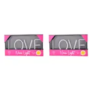 2x Gibson Gifts Love LED Neon Sign Light Stand Home/Room 23cm Tabletop Decor