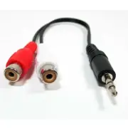 2 PCS 3.5mm 1/8 Stereo Male Mini Plug to 2 Female RCA Jack Adapter Audio Y Cable