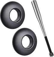 [2 Packs] Professional Baseball Bat Grip Knob Stacker Choke Up Rings Bat Ring Knob Baseball Softball Teeball Tball Choke Up Baseball Bat Accessories - Black