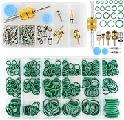 270PCS Rubber O-Rings + 63PCS AC Valve Cores Kit | Car A/C Repair Toolkit with Removal Tool | Fits R12 & R134a Systems | Restore Auto Air Conditioning Performance
