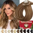 Micro Ring Loop Beads Tip Hair Extensions 100% Real Human Hair Thick Mixed Color