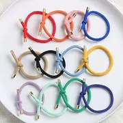 Elastic Hair Ties Elastics,Stretch Rubber Bands,Pack of 12,Women Elastic Knotted Hair Rope Ponytail Holders for Women Girls(Mixed Color)