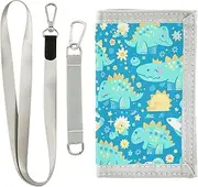 [Yoogain] Cute Cartoon Childish Blue Dino mens small wallet for male minimalistic men wallets with lanyard, cute cartoon childish blue dino, 1 size, Fashion
