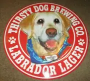 THIRSTY DOG BREWING CO LABRADOR LAGER METAL TACKER SIGN craft beer brewery C