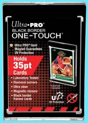 1 Ultra Pro ONE TOUCH 35PT BLACK BORDER UV Safe Magnetic Sports Card Holder Case