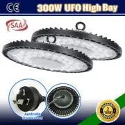 2 x 300W TSD UFO LED HIGH LOW BAY WAREHOUSE WORK LIGHT FACTORY GROW DOWN LAMP