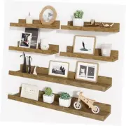 Picture Ledge Shelf, Floating Shelves for Wall Decor Set 24inch Rustic Brown