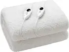 White Premium Polyester Sherpa Fleece 350GSM Heated Electric under Blanket Fully