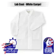 DISPOSABLE LAB COAT: 50 PCS, WHITE, 3 POCKETS, S/M/L/XL/XXL