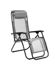 [Wallaroo] Zero Gravity Reclining Deck Lounge Sun Beach Chair Outdoor Folding Camping Grey